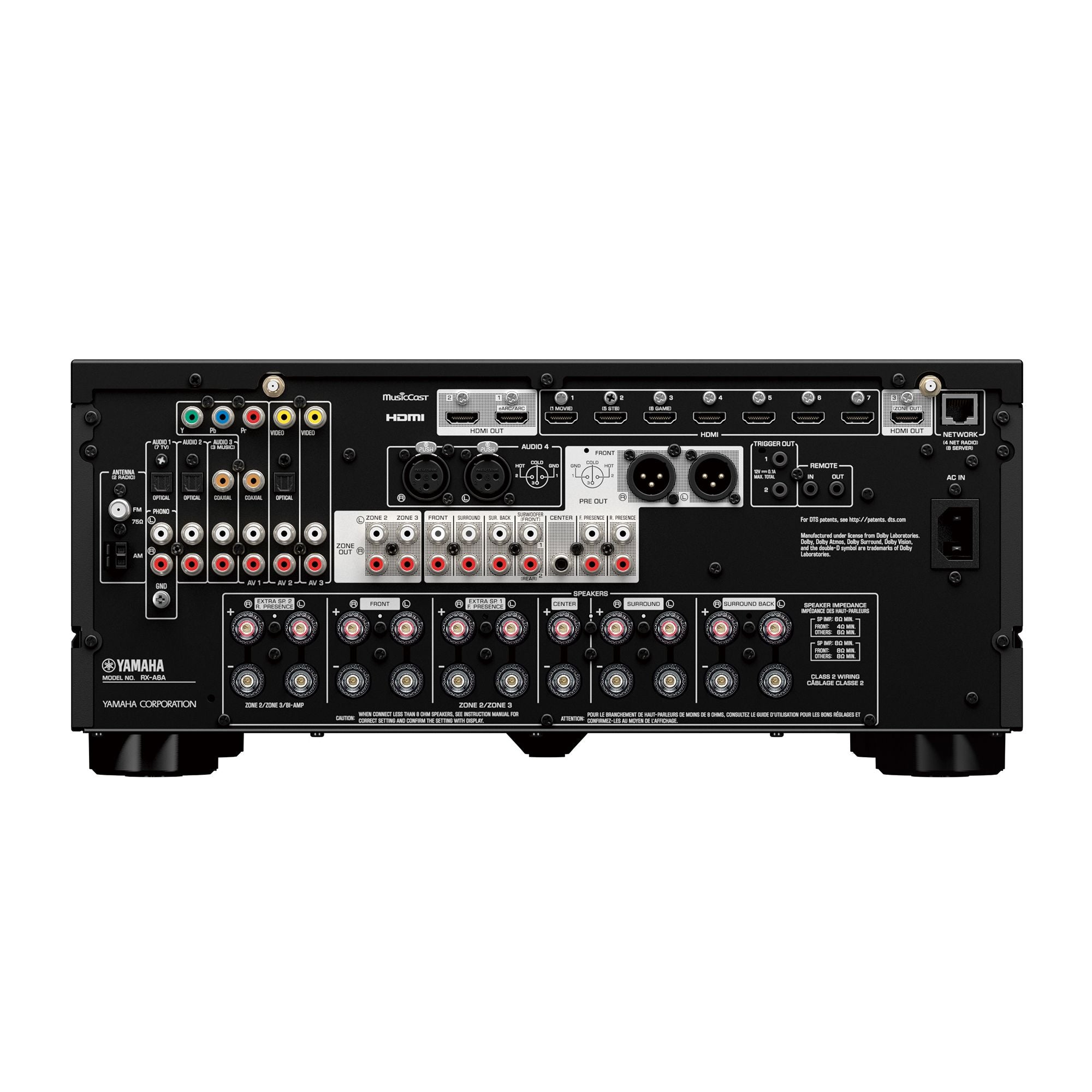 Yamaha RX-A6A - 9.2 Channel AV Receiver with 8k HDMI