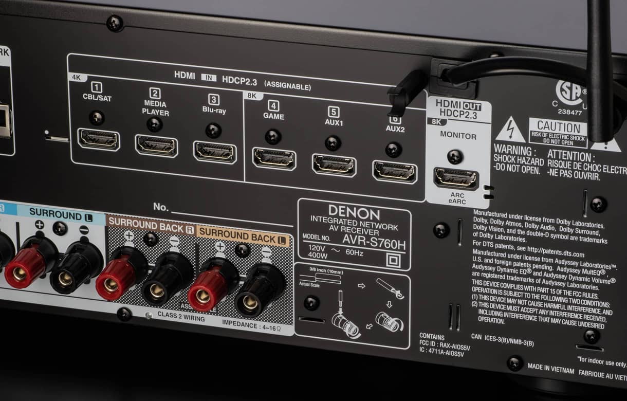 Denon AVR-S760H - 7.2 Channel 8K AV Receiver